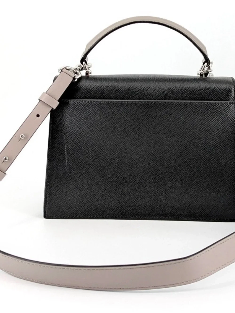 MICHAEL KORS Black, White & Taupe Structured Top-Handle Satchel-Looks brand new!